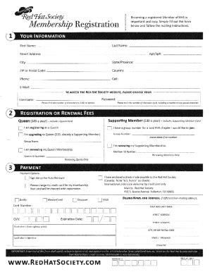 Membership Registration Form – Red Hats Manitoba