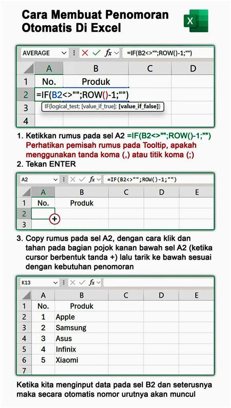 Membuat Penomoran Otomatis Di Excel