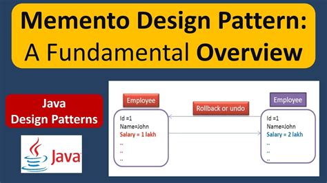 Memento Design Pattern A Fundamental Overview YouTube