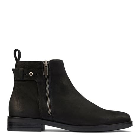 Memi Lo Black Nubuck Ankle Boots Clarks