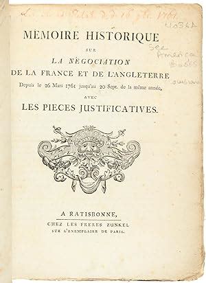 Memoire historique sur le négociation de la france & de l'angleterre. - Sag keinem, wer dein vater ist!.