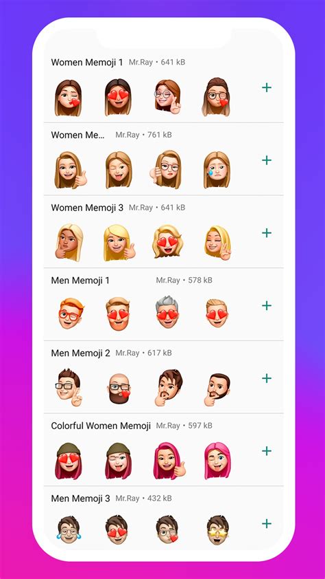 In other terms, Memoji Android Stickers are also called: -Memoji stickers -Emoji 3D whatsapp -Memoji Apple Stickers It is super easy to use them: Download in order to be able to open this application. Click "Add to WHATSAPP". Confirm your actions. Open WhatsApp and chat. Tap the emoji icon.. 