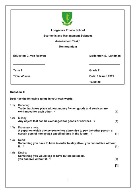 Memorandum for grade 7 ems june 2014. - Gentofte statsskole 50 år, 6 december 1978.