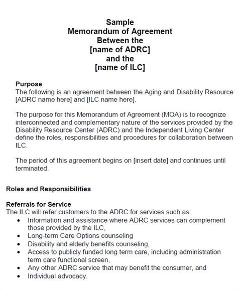 A memorandum of agreement, or MOA, is a written document that describes and defines the cooperative relationship …. 