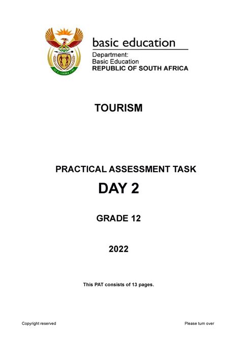 Memorandum tourism guidelines for practical assessment task. - Psychology student survival guide by david webb.
