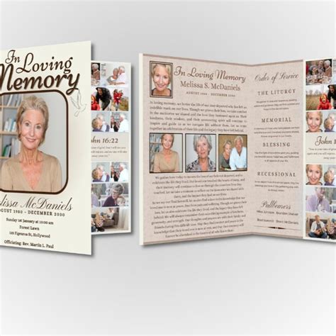 Memorial Service Funeral Program BiFold Brochure