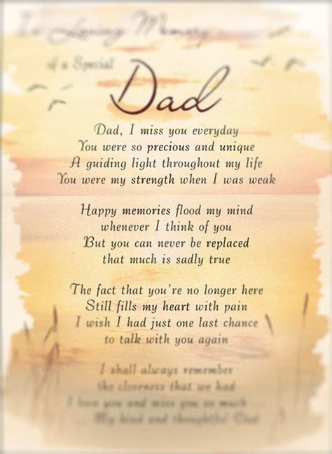 Memorial for dad who passed away.  They often include elements like dates, na...