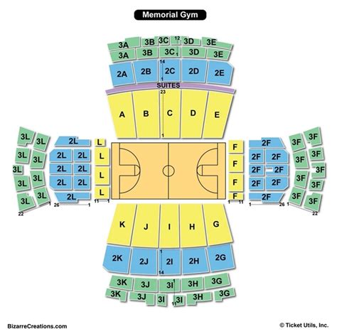 Owing to their sideline location, chairback seating and desirable sitelines, rows 1-5 of sections 2B-2D might be the best seats at Memorial Gym. Ratings & Reviews From Similar Seats "Great Height, Bad Overhang". 