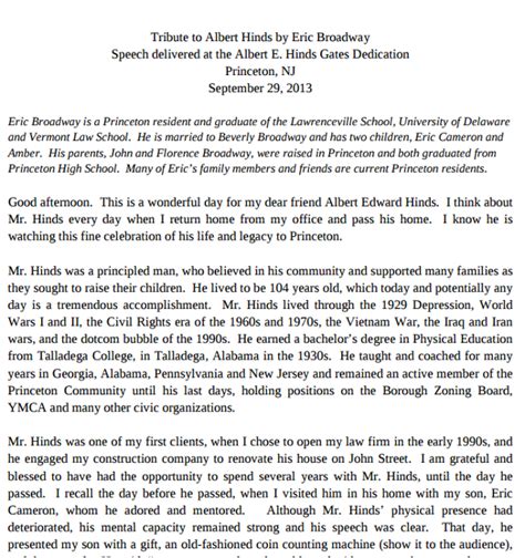 Memorial service speech examples.  Short 300-word speech Farewell to a Belov...