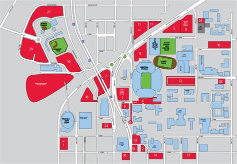 The State Parking Garage G parking area is located several blocks southwest of Darrell K. Royal Texas Memorial Stadium. You can enter the State Parking Garage G from the south side of 17th street, west of Trinity Street. . 