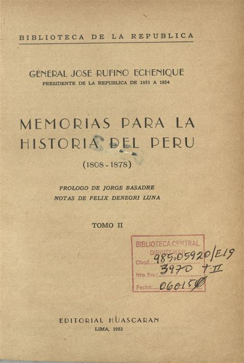 Memorias para la historia del perú (1808 1878). - The kane chronicles survival guide chinese edition.