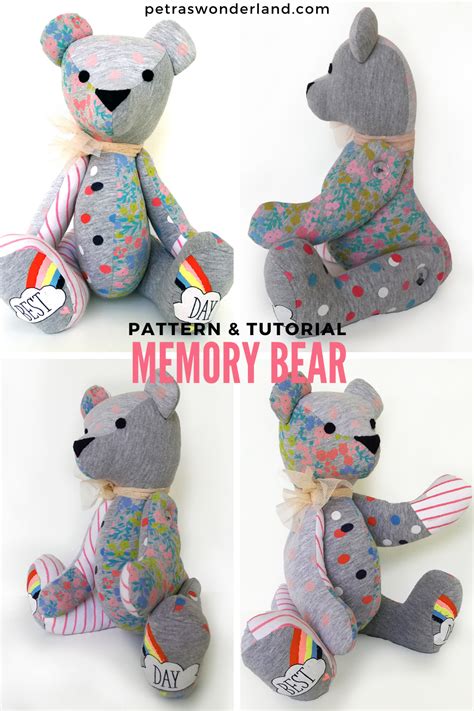 Memory Bear Ben PDF doll sewing pattern and tutorial in 2020 Memory