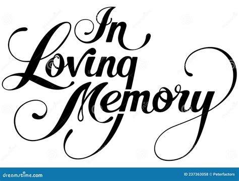 Memory Custom Calligraphy Text Stock Vector Illustration of