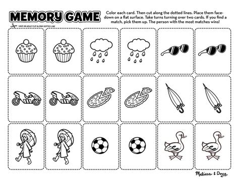 Memory Game For Kids Worksheets 99Worksheets