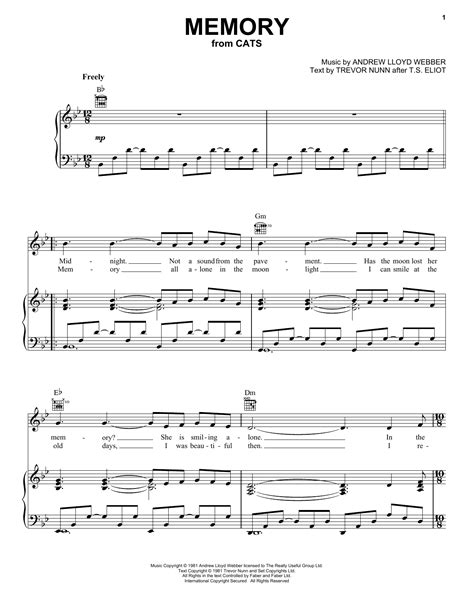Memory Sheet Music Direct