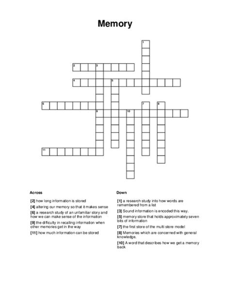 Memory item crossword clue. New York Times crossword puzzles have become a beloved pastime for puzzle enthusiasts all over the world. Whether you’re a seasoned solver or just getting started, the language and clues used can sometimes be perplexing. 