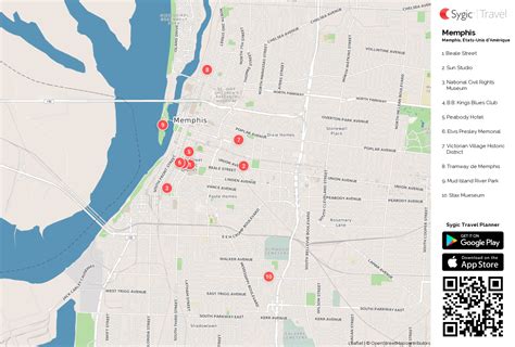 Memphis Printable Tourist Map Sygic Travel