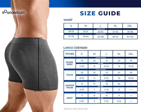 Men's Briefs Size Chart