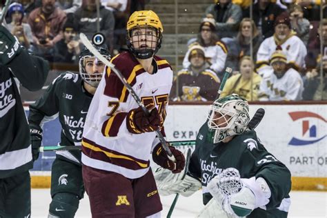 Men’s hockey: Gophers storm into Big Ten title game, rallying past Spartans after long layoff