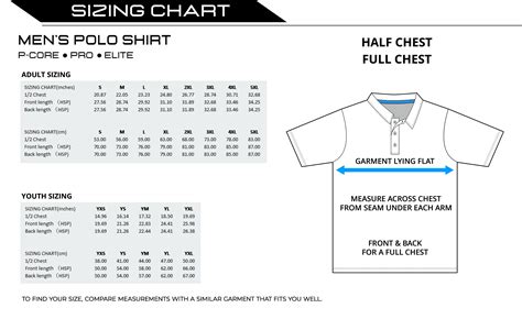 Men Polo Size Chart