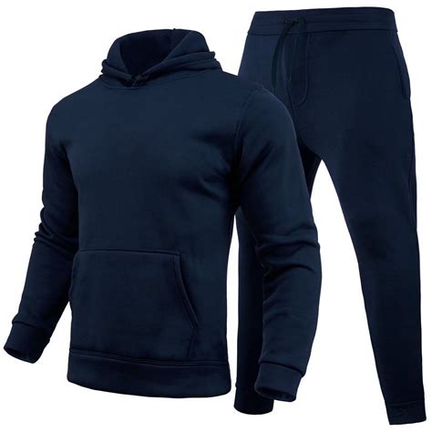 Men Tracksuit 2 Pcs Athletic Sweatsuits Casual Running Jogging