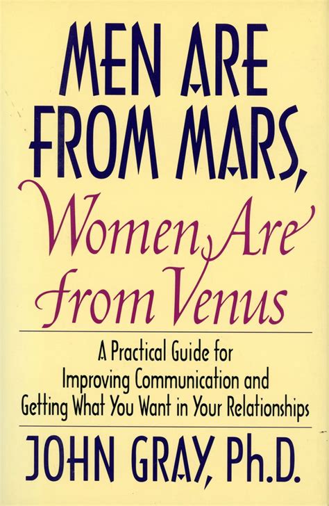 Men are from mars book. Owing to this, in 1969, he began a nine-year association with Maharishi Mahesh Yogi before he kicked off his career as an author and expert relationship counselor. John Gray, Ph.D., published the best-selling book Men Are from Mars; Women Are from Venus in 1992. “Men are motivated when they feel needed, while women are motivated when they ... 