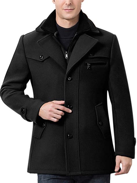 Men coat winter wool. ZEETOO Men’s Wool Overcoat Winter Pea Coat Trench Coat Slim-Fit Business Coat . ZEETOO Classic wool blend slimming warm coat . Selected high-quality wool fabric with 80% wool content! Every man needs such a fashionable and warm coat in winter! Product details. 