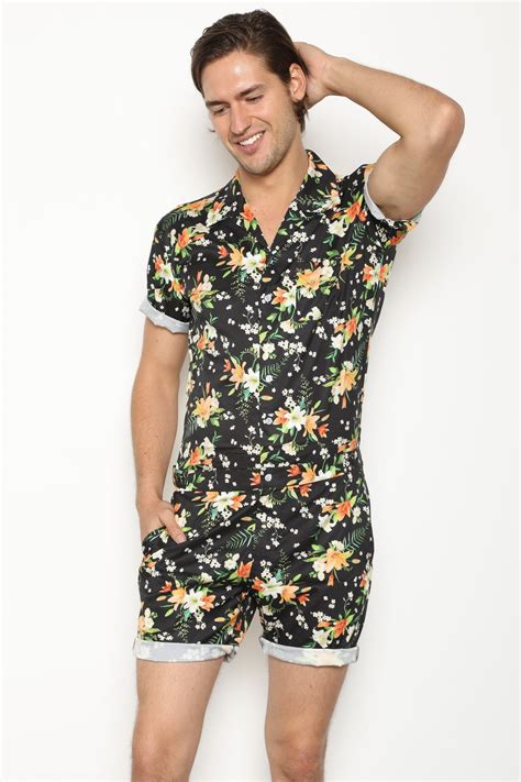 Men in rompers. RomperJack is a men’s romper company that designs jumpsuits for men at an affordable price range. The company uses high quality fabrics and premium materials to design Rompers and Jumpsuits. It also sells swim and hats. It uses 98% cotton and 2% spandex to make original rompers. The print rompers are made from 100% polyester. 
