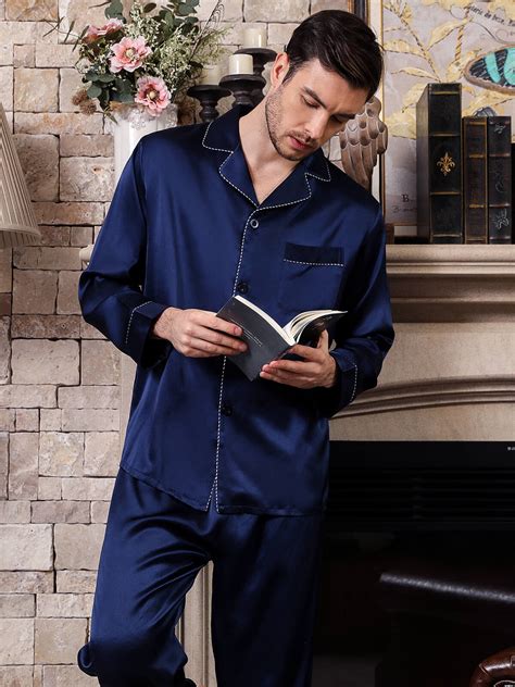 Men silk pajamas. This pajama set is made of pure mulberry silk, soft to the touch, and breathable. They are an excellent choice for sleeping and can also be used for leisure time at home. It always makes you feel comfortable.Material: 100% 22 Momme Luxury Mulberry Silk.Style: Two … 