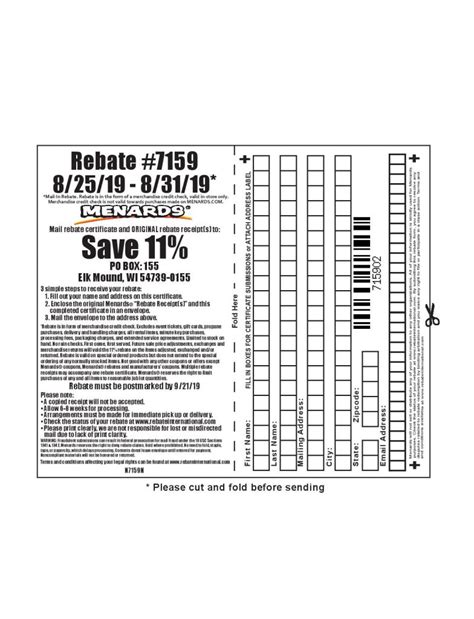 Menards 11 rebate home depot. The Menards 11 Rebate At Home Depot form also requires an official receipt of the purchase. The rebate cannot be combined with any other discounts or promotions. Home Depot often offers a rebate program that lets customers get up to 11% off on purchases. 