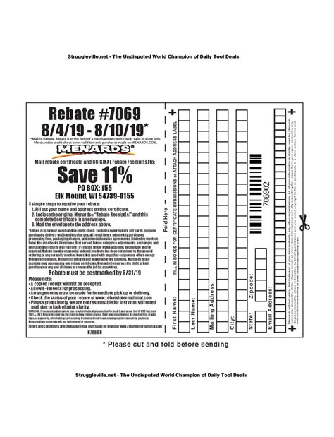 Menards Printable Rebate Form Customize and Print