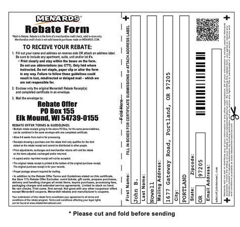 Menards Rebate Form 8603 Printable Form 2023