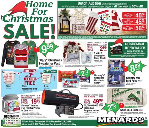 Menards after christmas sale. Get an average $19.53 discount with Menards Promo Codes & Sales October 2023 is at your fingertips to help you save big, Lots of Menards products to choose from. Other than this discount, you can get more at Menards. Grab your savings right now. DEAL ... 