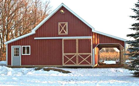 Menards barn kits. This is a single story traditional style garage plan built on a slab foundation. The floor plan has ample room for 3 cars and has room for a workshop or office space. A person door is located on the front for easy access. Windows on the side allow for natural light and fresh air. This is the ultimate garage/workshop/storage building. 