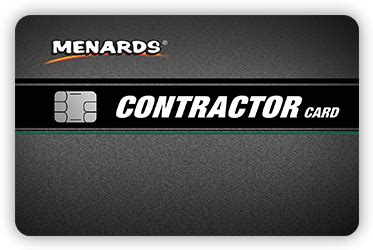 10% on select products on Menards Contractor Card purchases. Menards Contractor Card Account rebates are calculated on Menards net purchases (which are purchases minus returns or exchanges). Rebates are not calculated on Fees or Finance Charges. Rebates previously earned may be deducted if merchandise is returned for credit which may result in ... . 