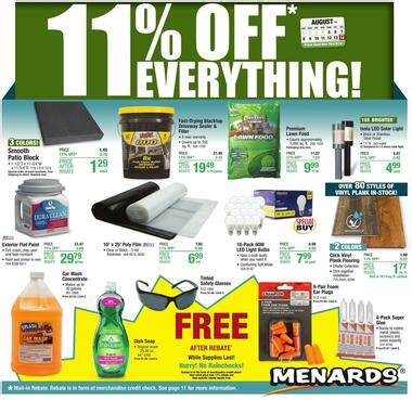 Menards hollister products. Search Results at Menards®. *Please Note: The 11% Rebate* is a mail-in-rebate in the form of merchandise credit check from Menards, valid on future in-store purchases only. The merchandise credit check is not valid towards purchases made on MENARDS.COM®. "Price After Rebate” is the Price or Sale Price, minus the savings you can receive from ... 