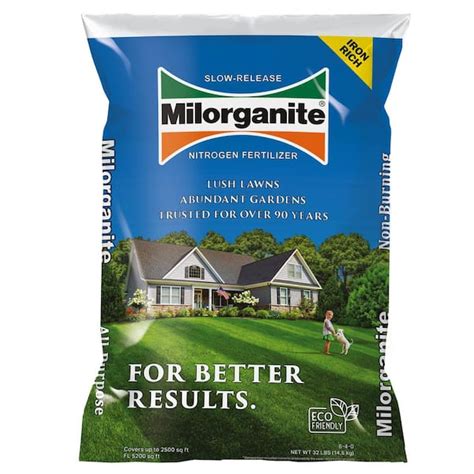 Menards milorganite. The trade name, Milorganite®, was derived from MILwaukee ORGAnic NITrogEn. This product is often used for soil amendment purposes rather than as a fertilizer because of the low Nitrogen-Phosphorus-Potassium (N-P-K) values of 6-2-0. The cost 40-pound bag usually runs from $7.00 to $10.00. 