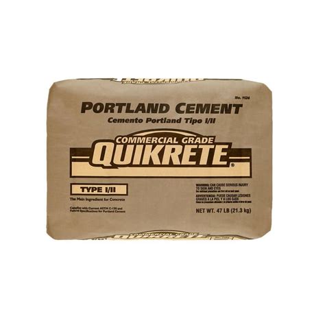 Menards portland cement. The set time for this product is 10-15 minutes. Quikrete 10 lb. Quick-Setting Cement is perfect for making repairs to the edges of curbs and concrete steps. Use to make concrete repairs when a rapid set time is required. Perfect for repairs to broken curb edges and concrete steps. Can be sculpted and molded into place. 