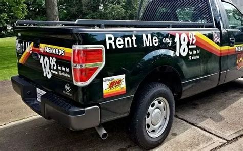 Menards rent truck. The Menards Truck Rental cost depends on the type of truck you want to rent and the duration of your rental. The company offers three types of trucks for rent: a 14-foot truck, a 16-foot truck, and a 22-foot truck. The 14-foot truck costs $19.95 for the first 75 minutes, after which you will be charged $5 for every additional 15 minutes. 
