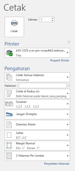 Mencetak dokumen di Word - Dukungan Microsoft