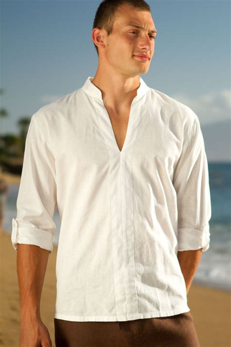 Mens Beach Wedding Shirt 100% Linen On sale today!