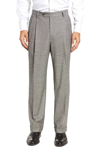 Mens Black and White Houndstooth Check Pants - Berle