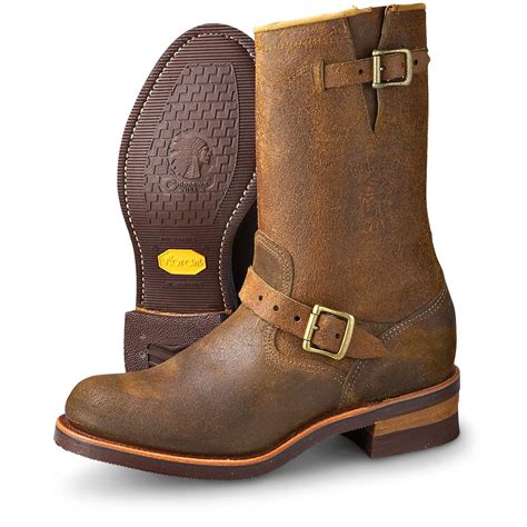 Mens Brown Engineer Boots
