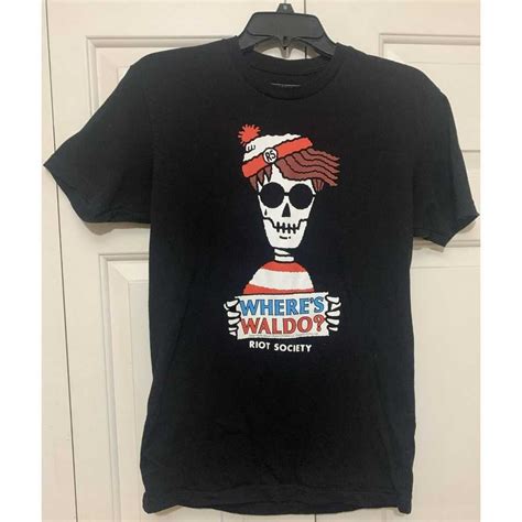 Mens Halloween Scary Waldo Skeleton White T Shirt Boys …