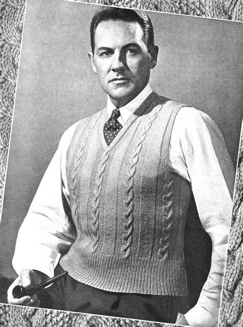 Mens Knit Vest with Cables Pattern Digital Knitting Pattern Etsy in