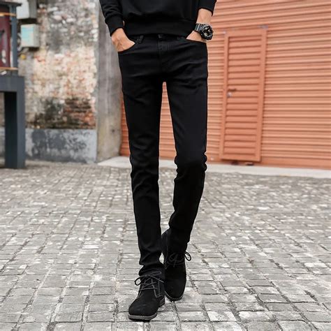 Mens Skinny Jeans 2018 New Classic Male Fashion Designer Elastic Straight Black Jeans Pants Slim
