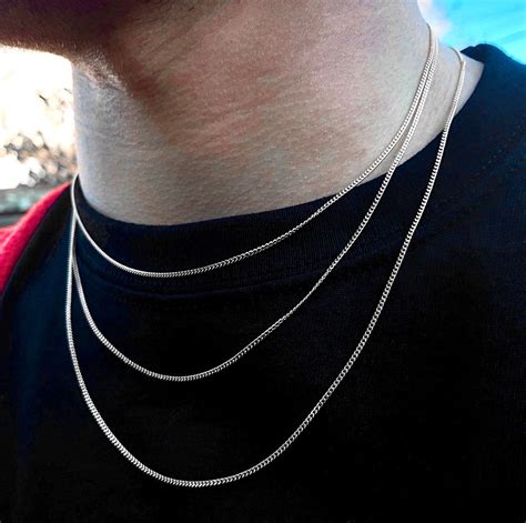 Mens Thin Silver Chain - Etsy