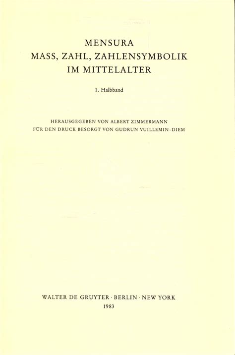Mensura, mass, zahl, zahlensymbolik im mittelalter. - The handbook of early stuttering intervention by mark onslow.