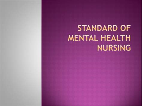 Mental Health Nursing Ppt