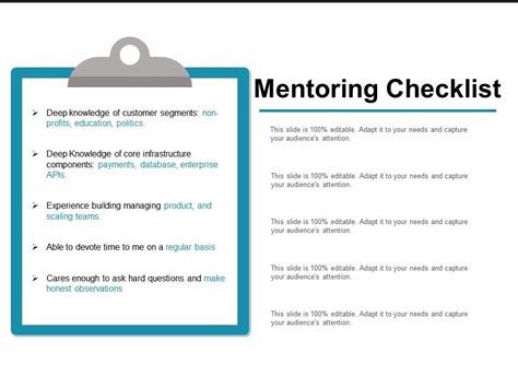 Mentoring Checklist Graphics Presentation Background for PowerPoint